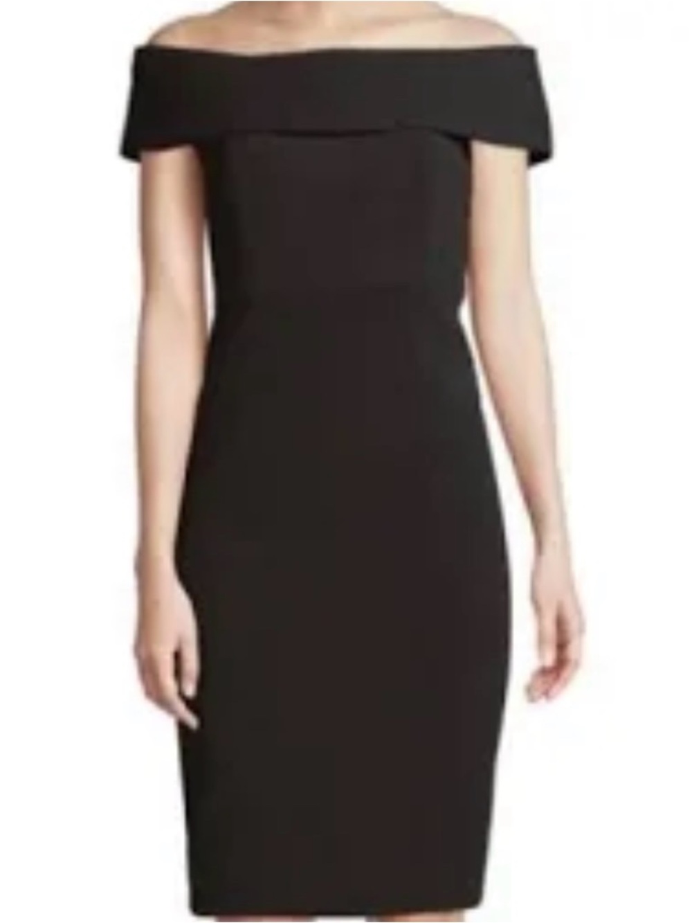 Calvin Klein Off-Shoulder Black Sheath Dress